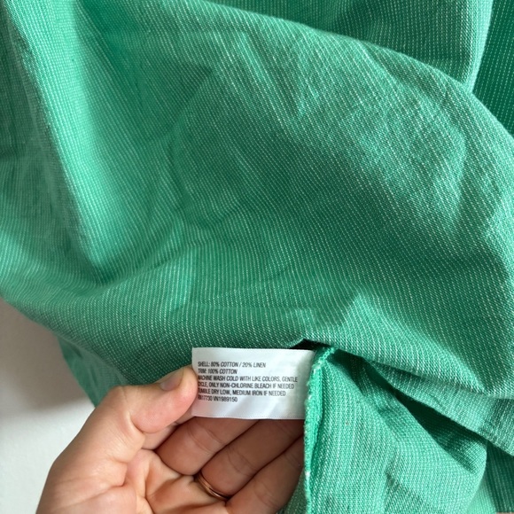 Women's Tank Mini Shift Dress A New Day Green Striped Cotton Linen Size XL - Picture 5 of 10
